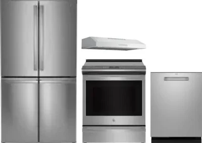 4 Piece Package Includes Refrigerator, Range, Hood And Dishwasher